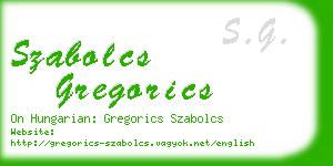 szabolcs gregorics business card